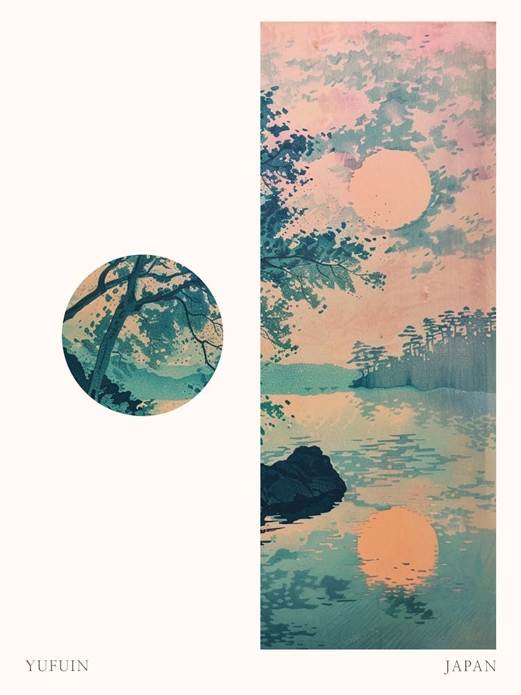 Yufuin Japan 4 Affiche de Voyage Découpée