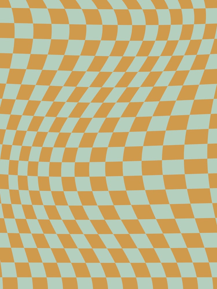 Warped Check Sage Green And Mustard