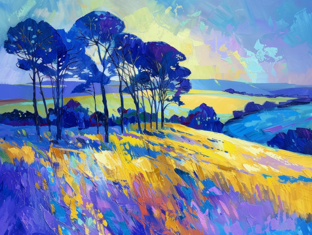 Blue Sky With Purple Trees