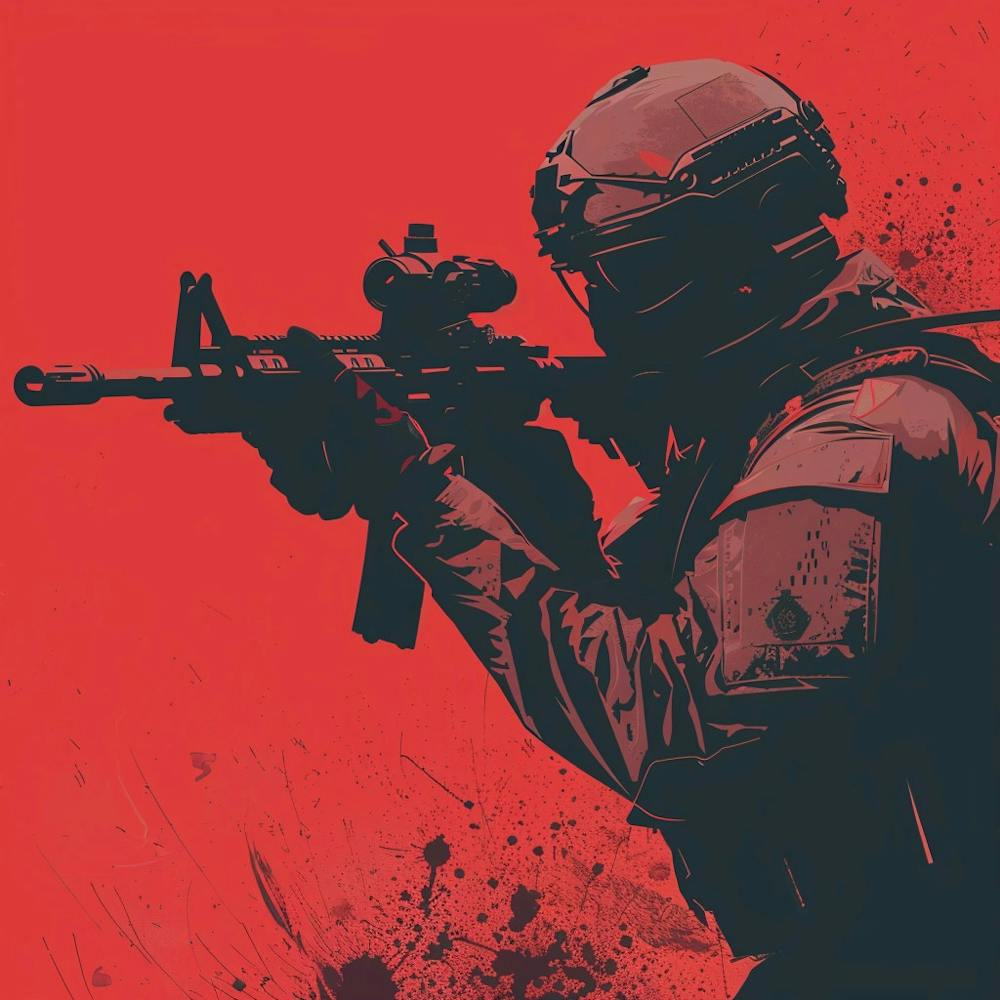 Airsoft Soldier With A Gun