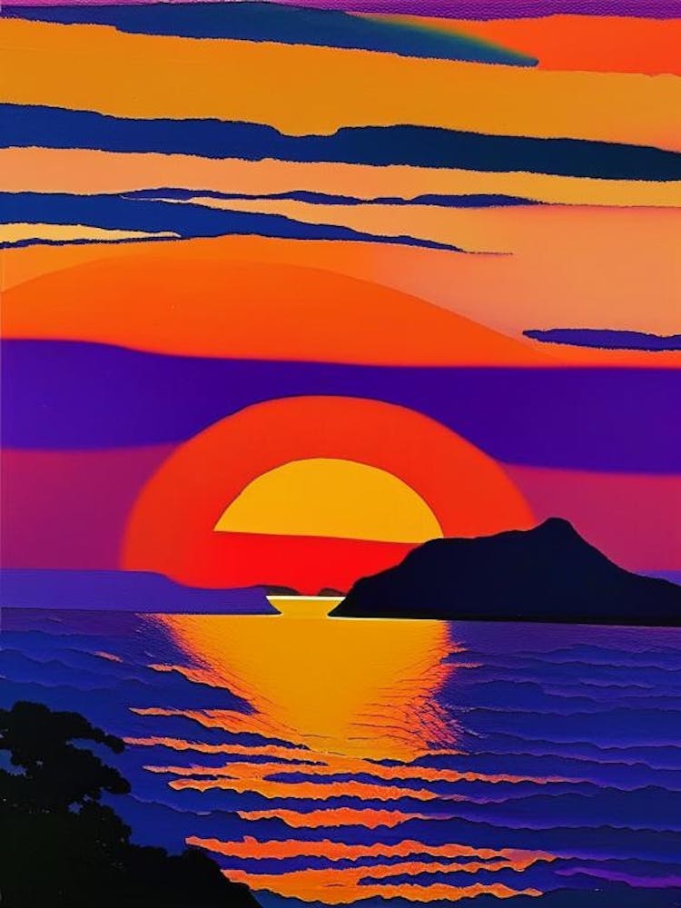 Sonnenuntergang über dem Meer Matisse Inspiriert