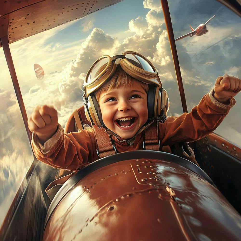 Little Boy In A Plane