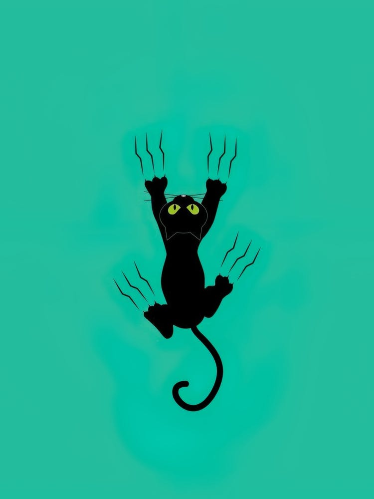 Katze und ein grüner Hintergrund