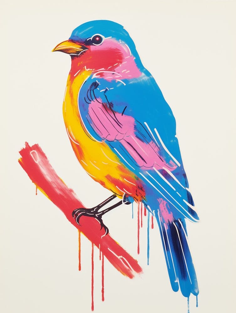 Colourful Bird Painting Bluebird 3