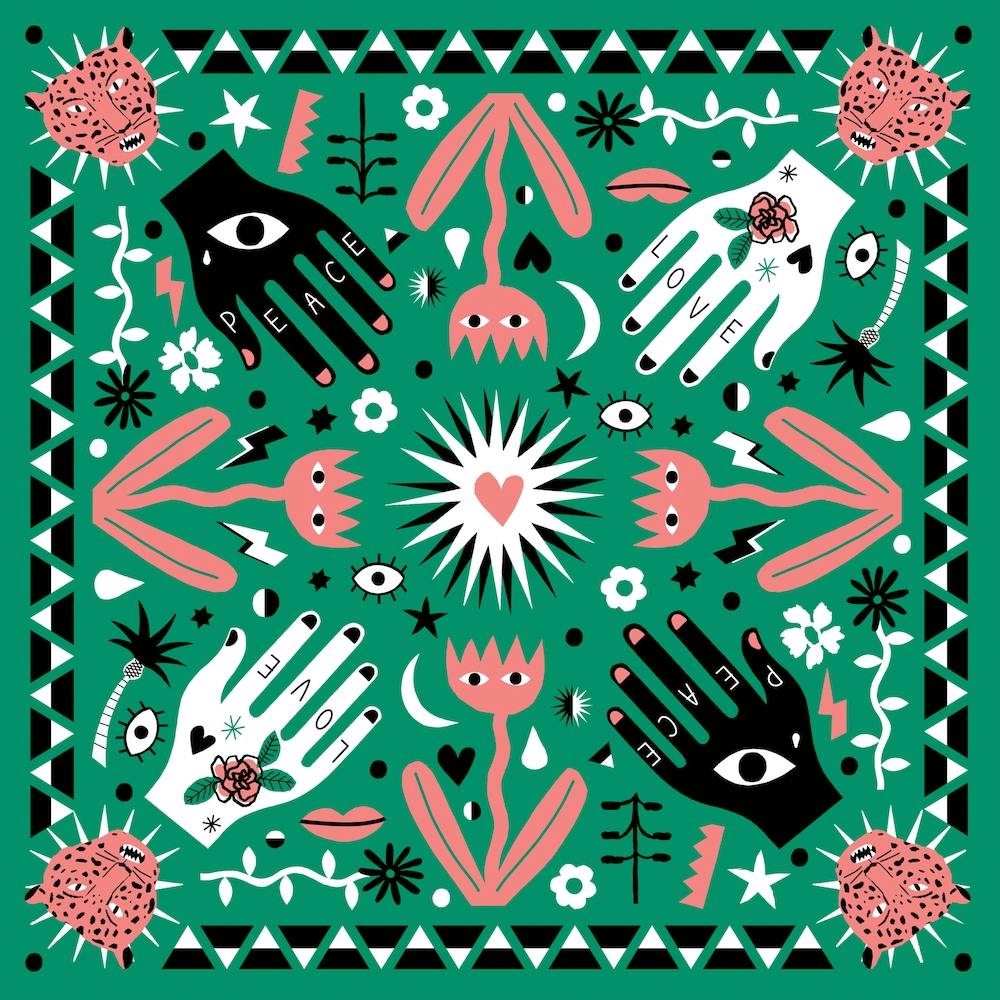 Love And Peace Print Square