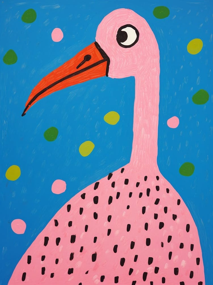 Pink Polka Dot Flamingo 2