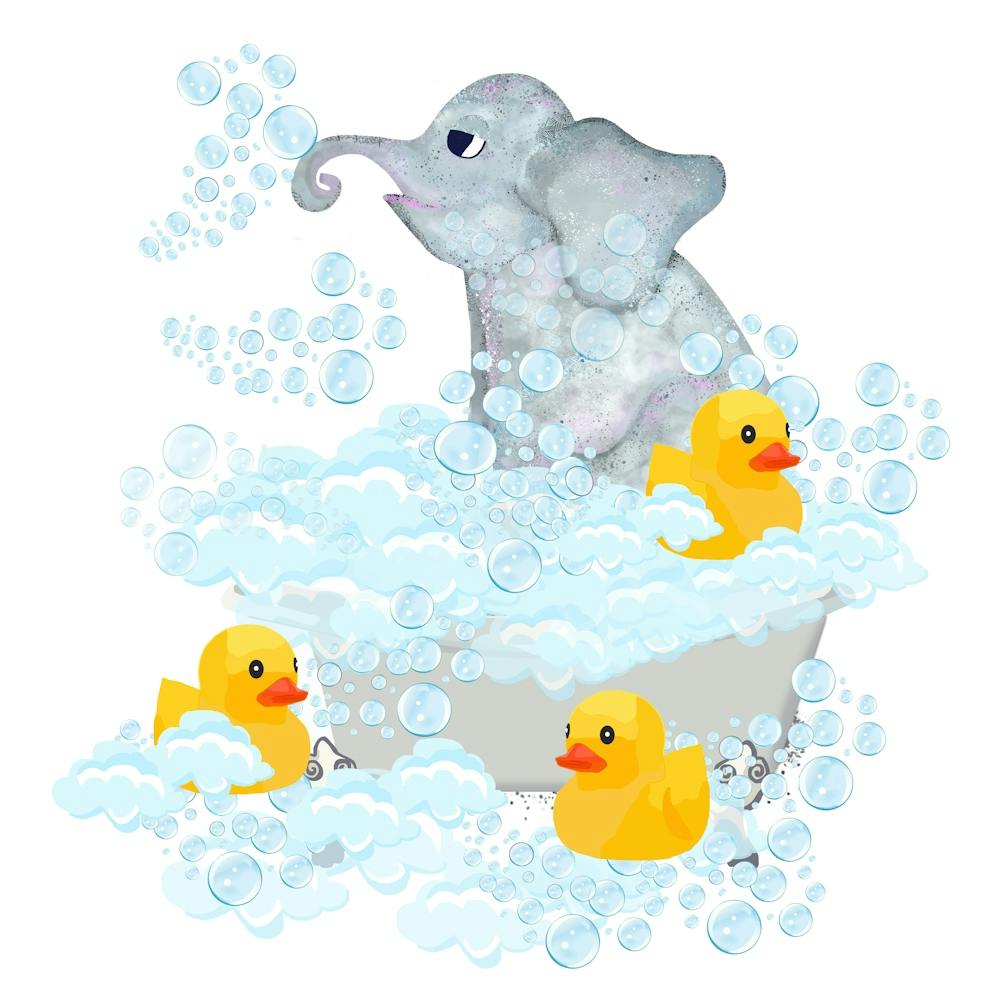 Elephant in bathtub