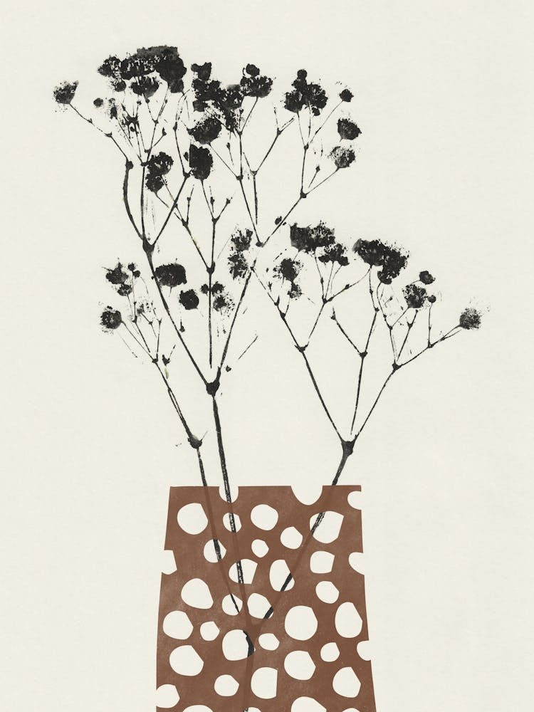 Gypsophila In A Brown Vase