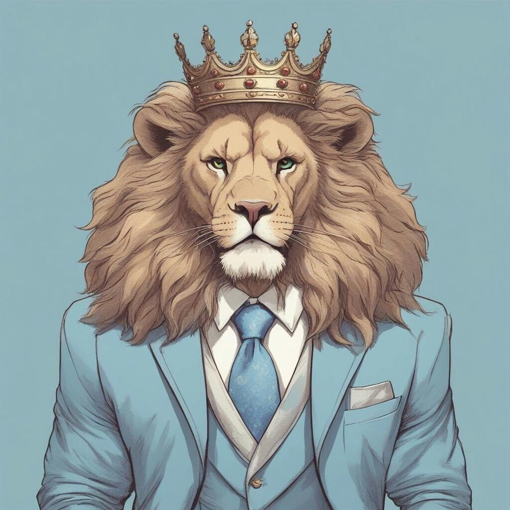Elegant Lion In A Suit