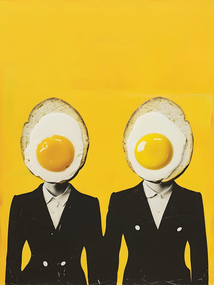 Two Men With Eggs On Their Heads