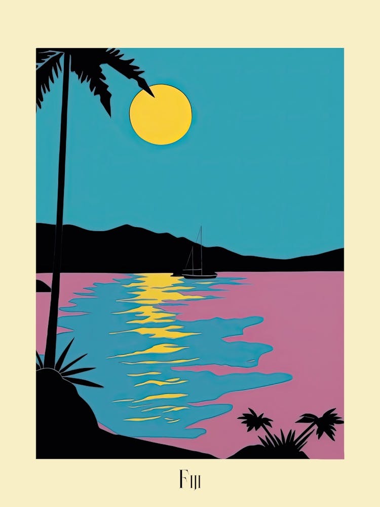 Poster Of Minimal Design Style Of Fiji 3