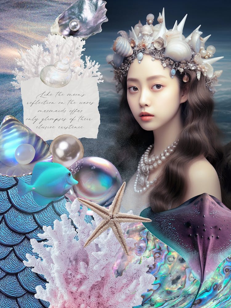 Prinzessin Meerjungfrau Moderne Collage