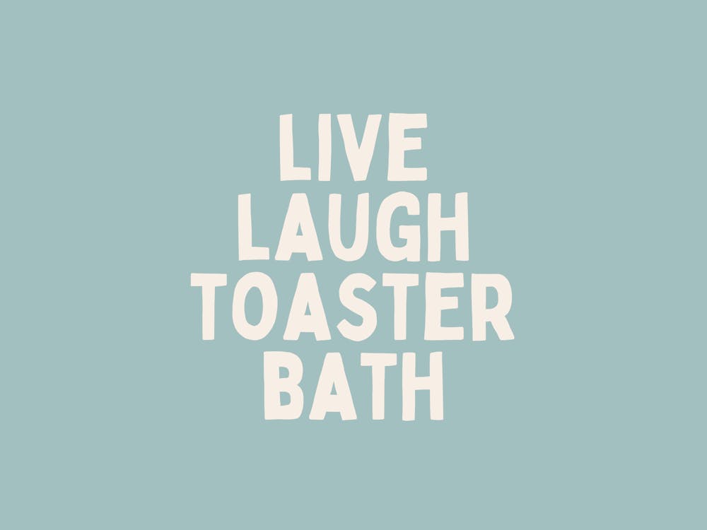Live Laugh Toaster Bath | Cream and Seafoam