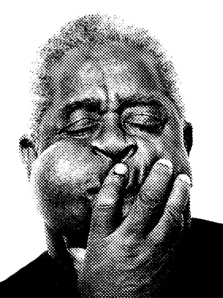 Dizzy Gillespie American Jazz Trumpeter in Line Illustration