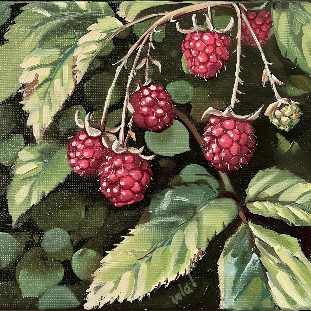 Raspberries Fairycore Painting 2