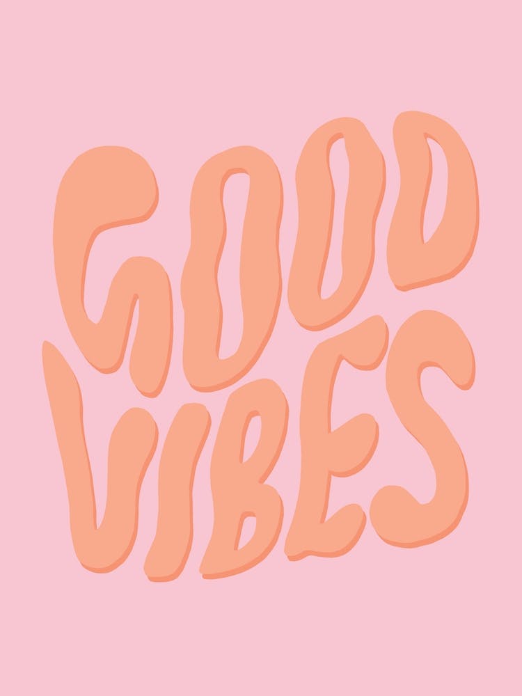 Retro Good Vibes Apricot Orange