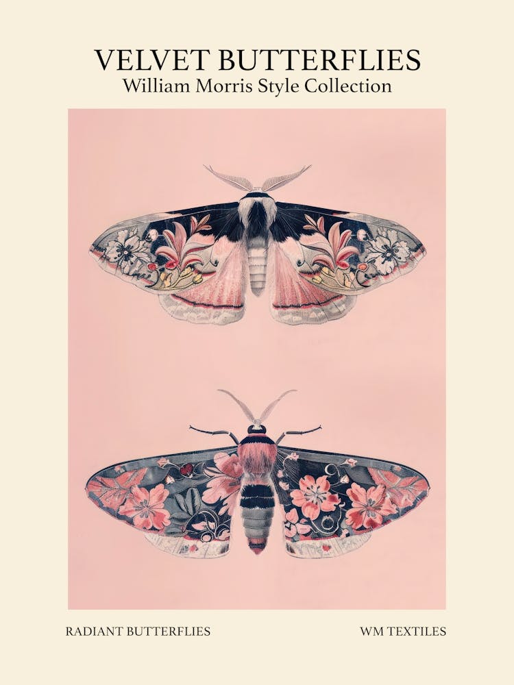 Velvet Butterflies Collection Radiant Butterflies William Morris Style 7