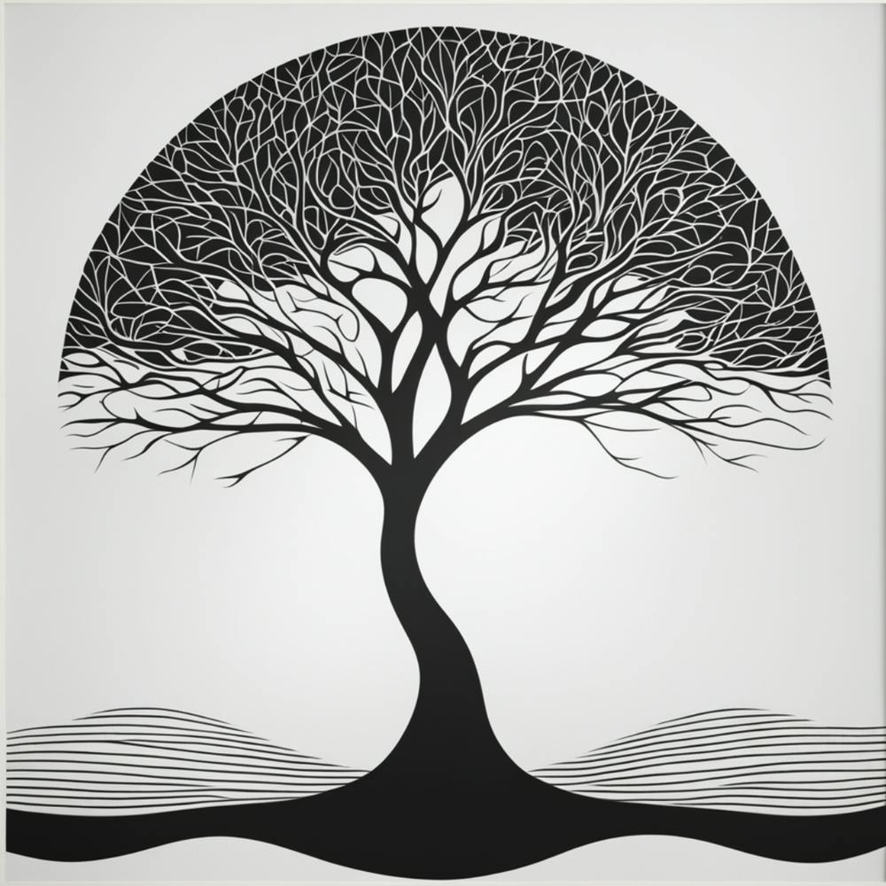 A Black And White TREE