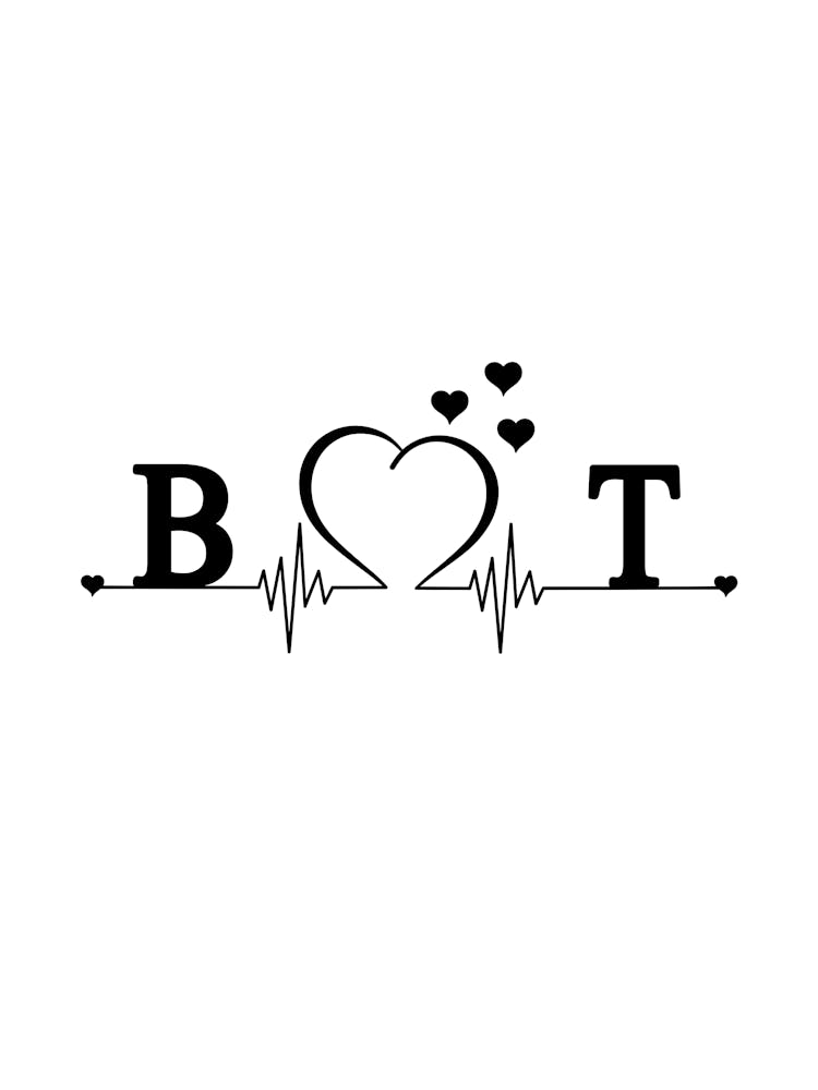 Personalized Couple Name Initial B And T Monogram