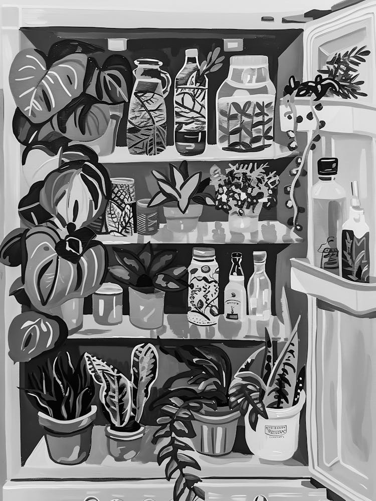 Refrigerator Full Of Plants