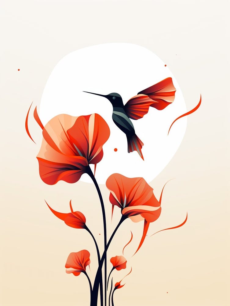 Hummingbird Minimalist Abstract 1