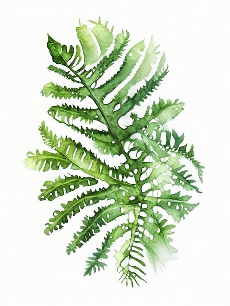 Christmas Fern Watercolour