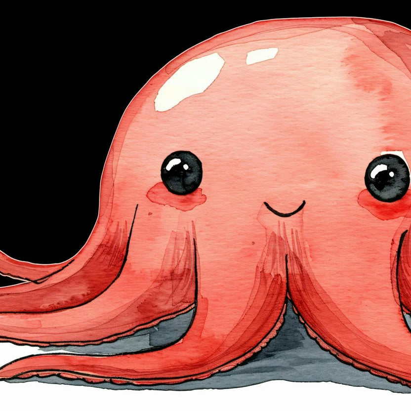 Editorial Art White Background Cuddlefish