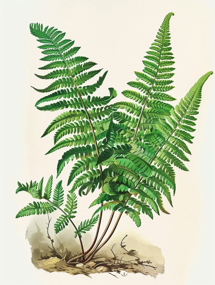 Vintage Illustration Walking Fern 1