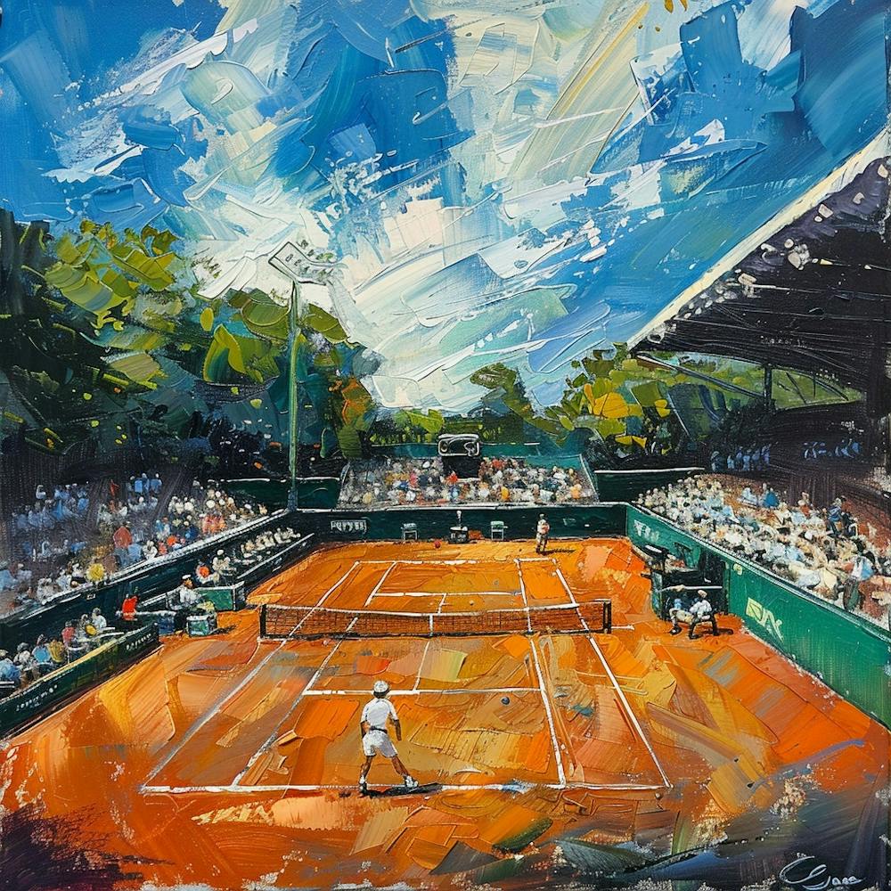 A Tennis Tournament Oil Painting Illustration 1718671492 4