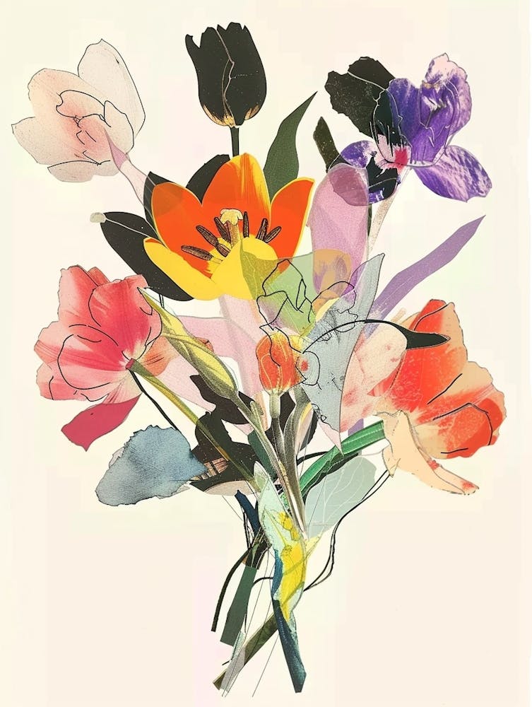 Tulip 2 Collage Flower Bouquet