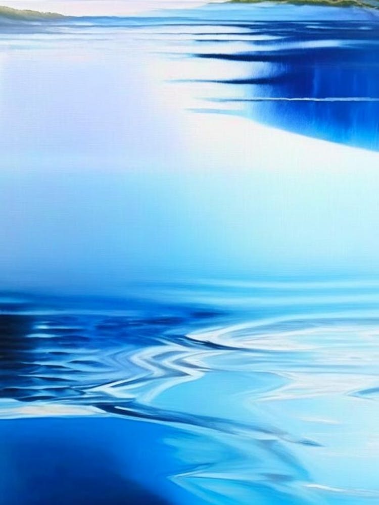 Reflections On Water Waterscape Marble Acrylic Painting 1