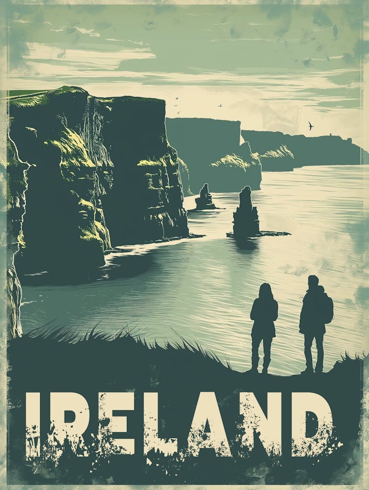 Travel Poster For Ireland Small