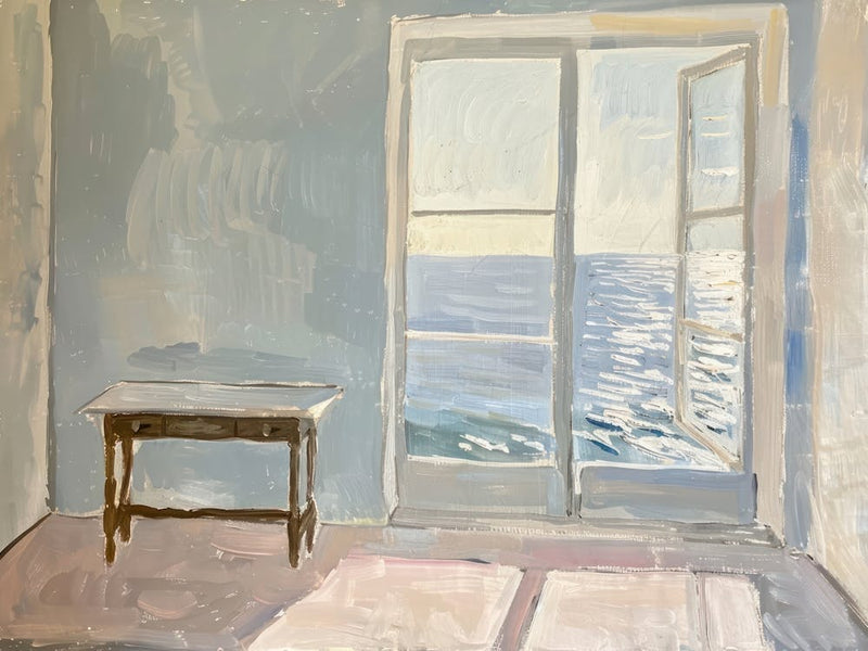 Coastal Calm View Painting Inspired By Paul Cezanne