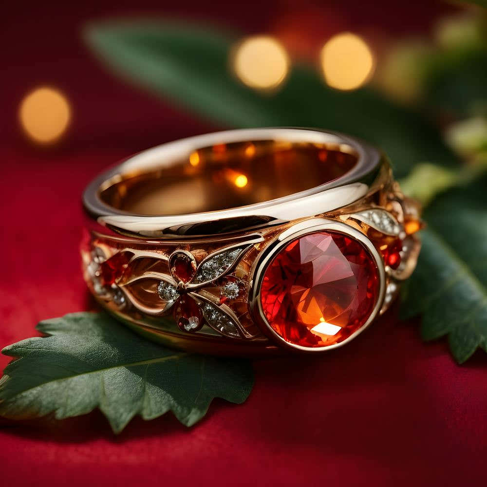 Ring With Red Diamonds