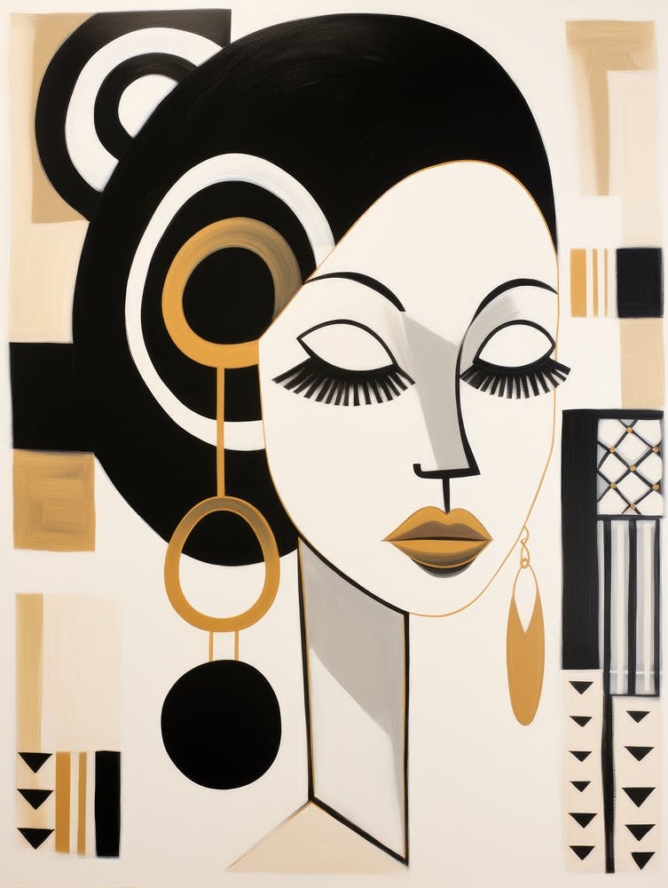 Woman In Black And Gold