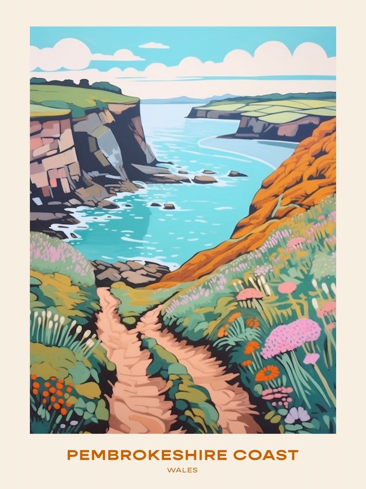 Pembrokeshire Coast Wales 3 Hike Poster