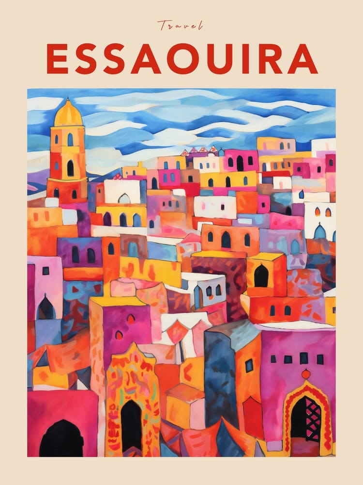 Essaouira Morocco 2 Affiche de Voyage Fauviste