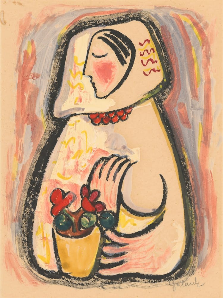 Girl With A Basket Of Flowers, Mikuláš Galanda