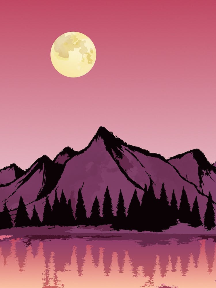 Pink Mountain And The Moon