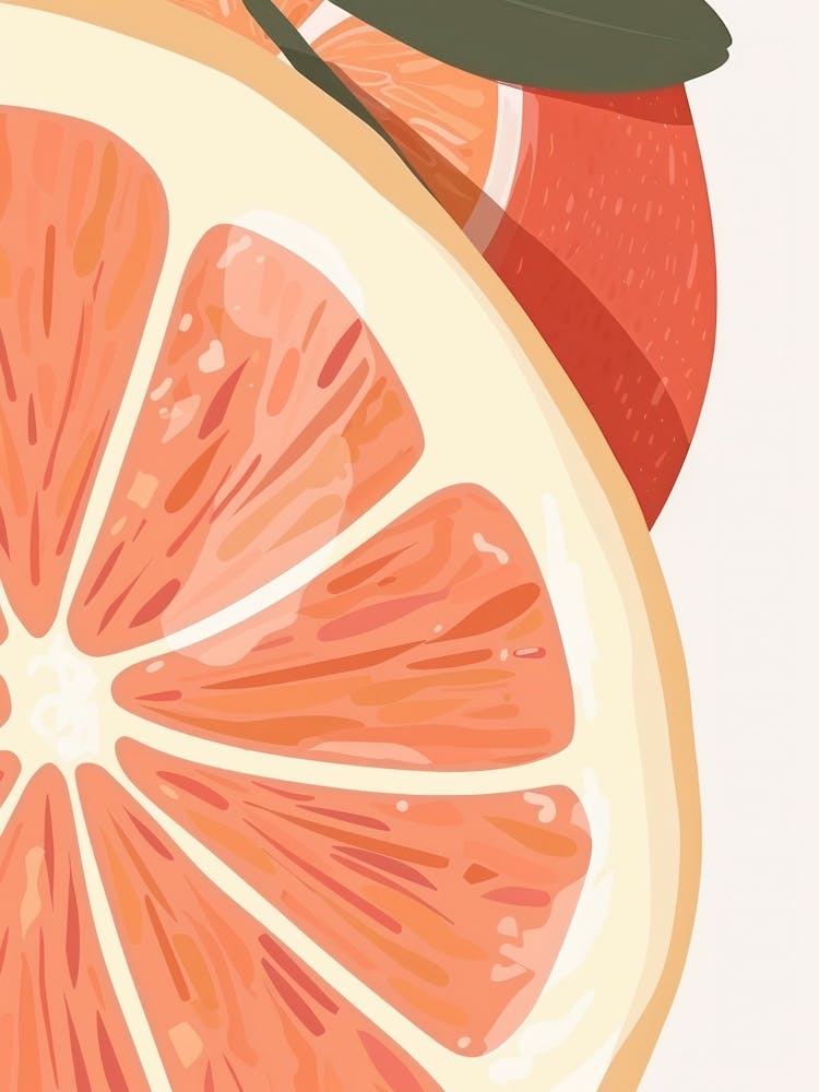 Grapefruits Close Up Illustration 2