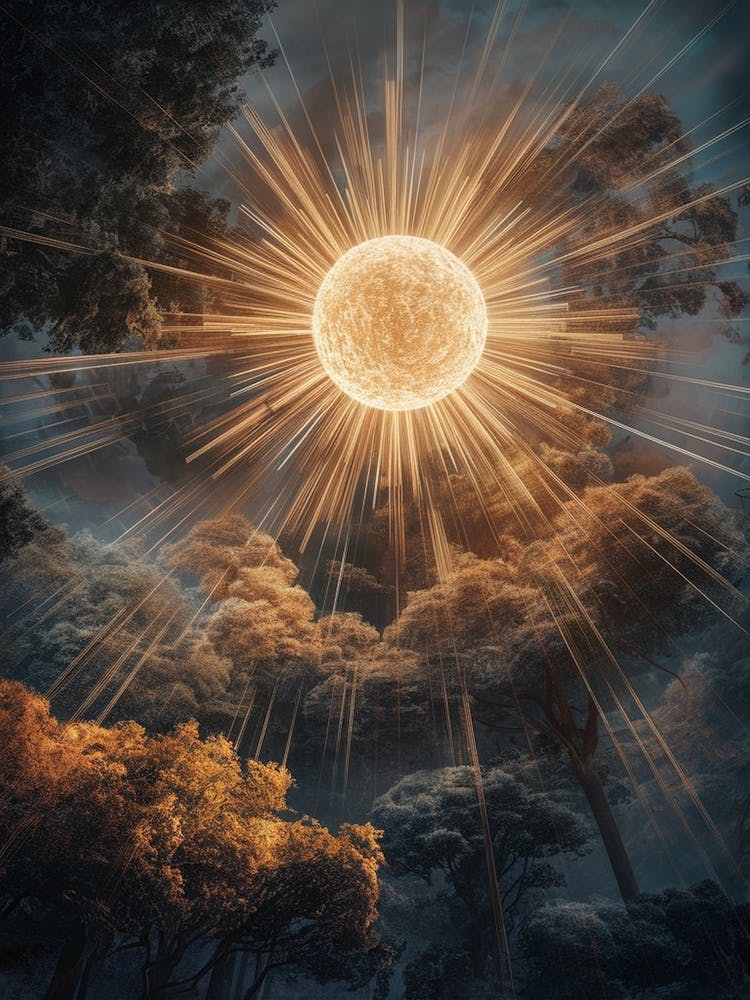 Sun Shining Through The Trees