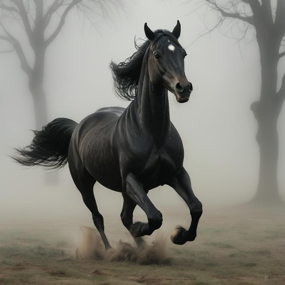 Cheval Arabe Noir