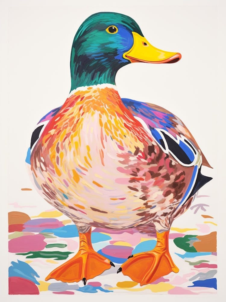 Colourful Bird Painting Mallard Duck