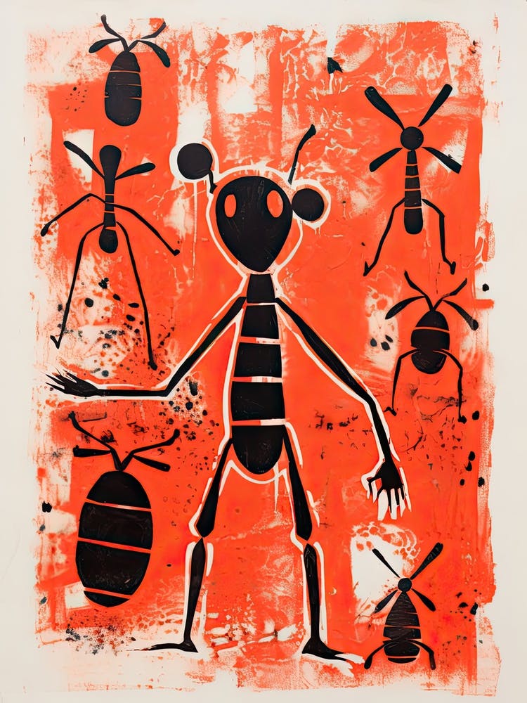 Ant, Woodblock Animal  Drawing 2