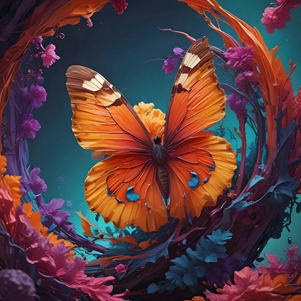 Butterfly In A Flower