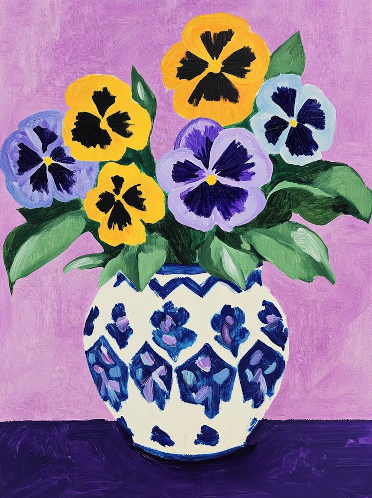 Pansies In A Vase 6