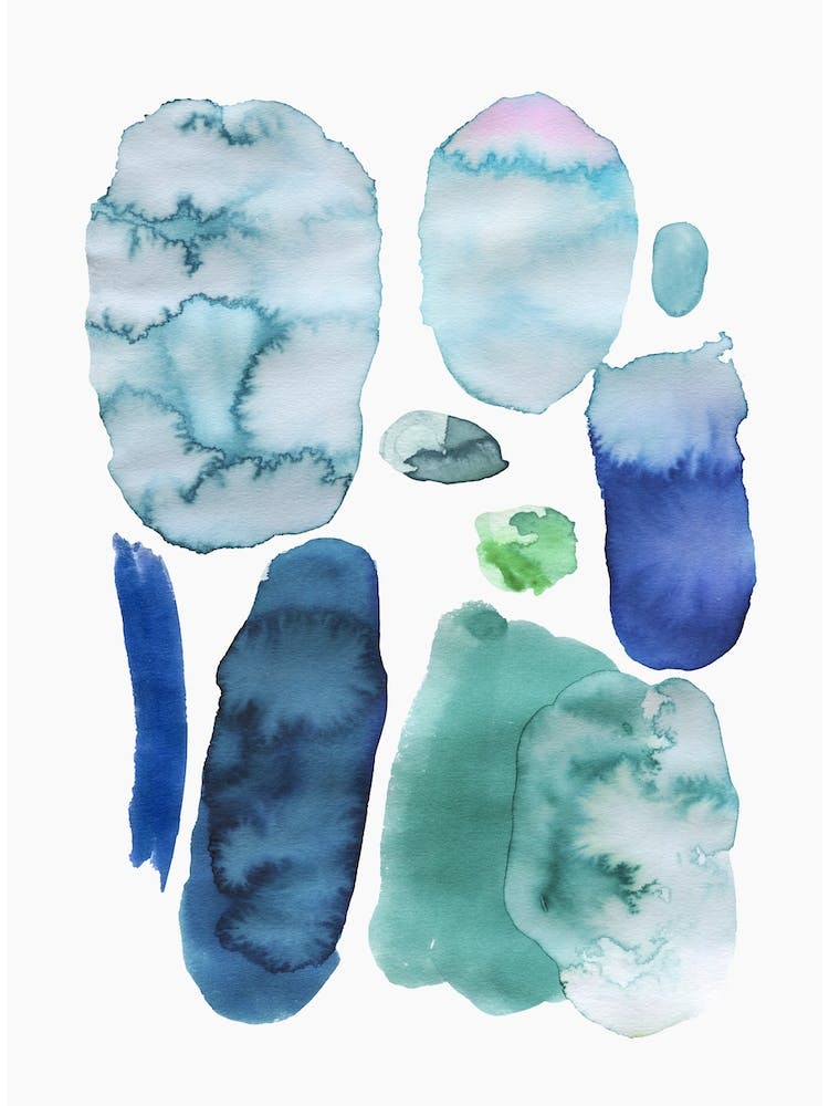 Scandi Abstract Strokes Blue