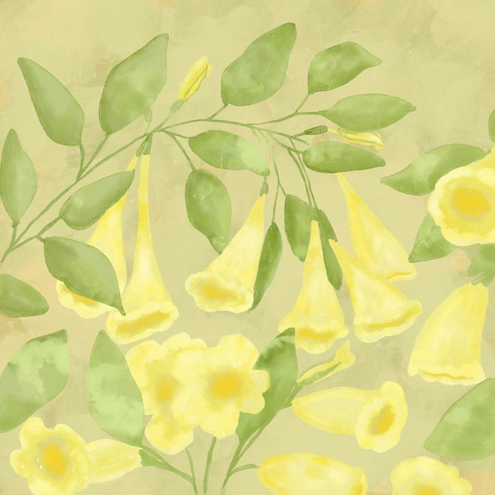 Butter Yellow Harmony Flowers Living room