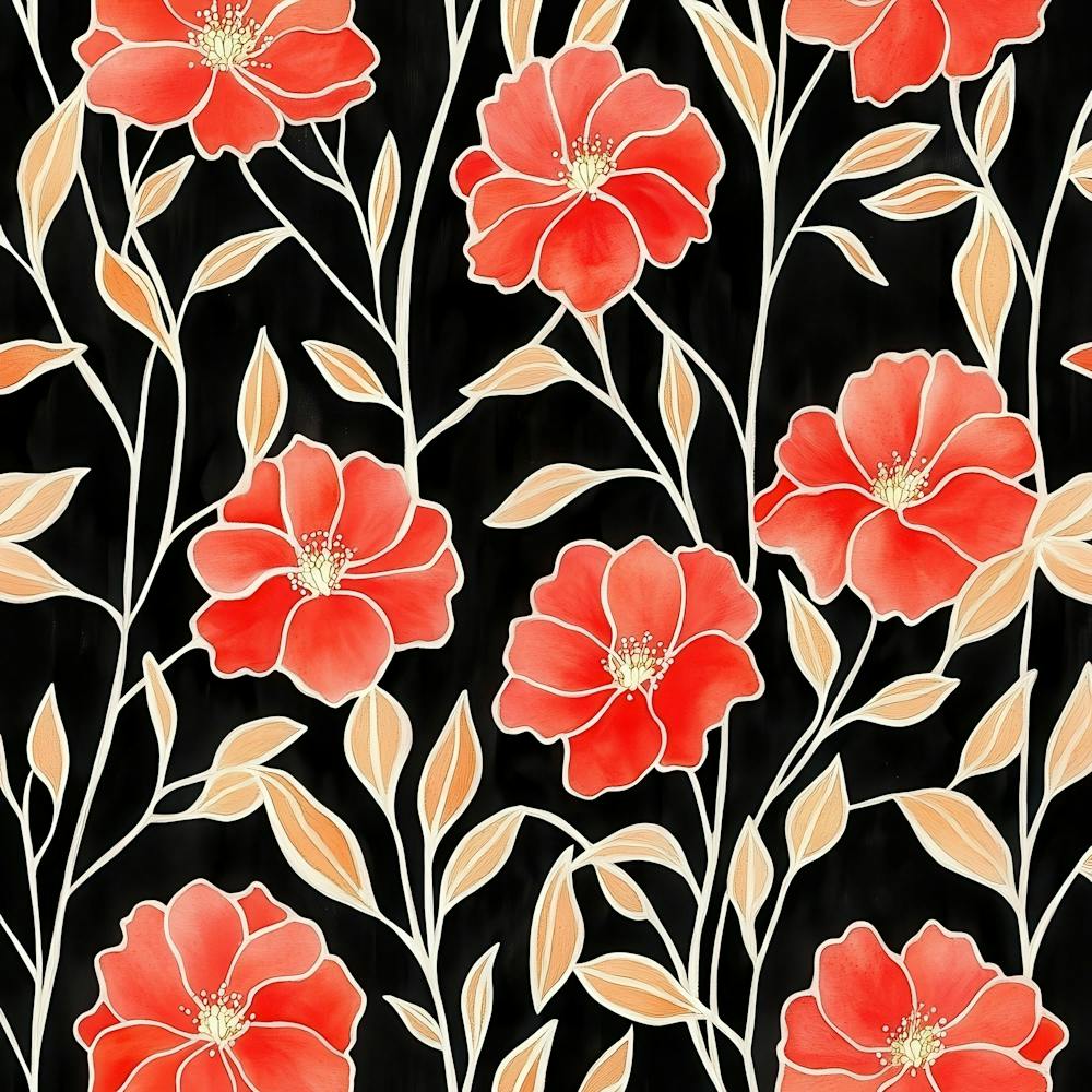 Red Roses On Black Background