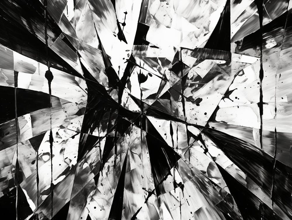 Shattered Illusions Abstract Black And White 3